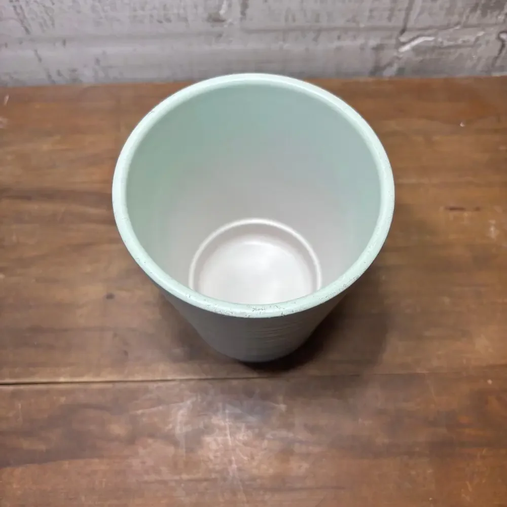 Vintage Mint Green Ribbed German Ceramic Pot made in Germany